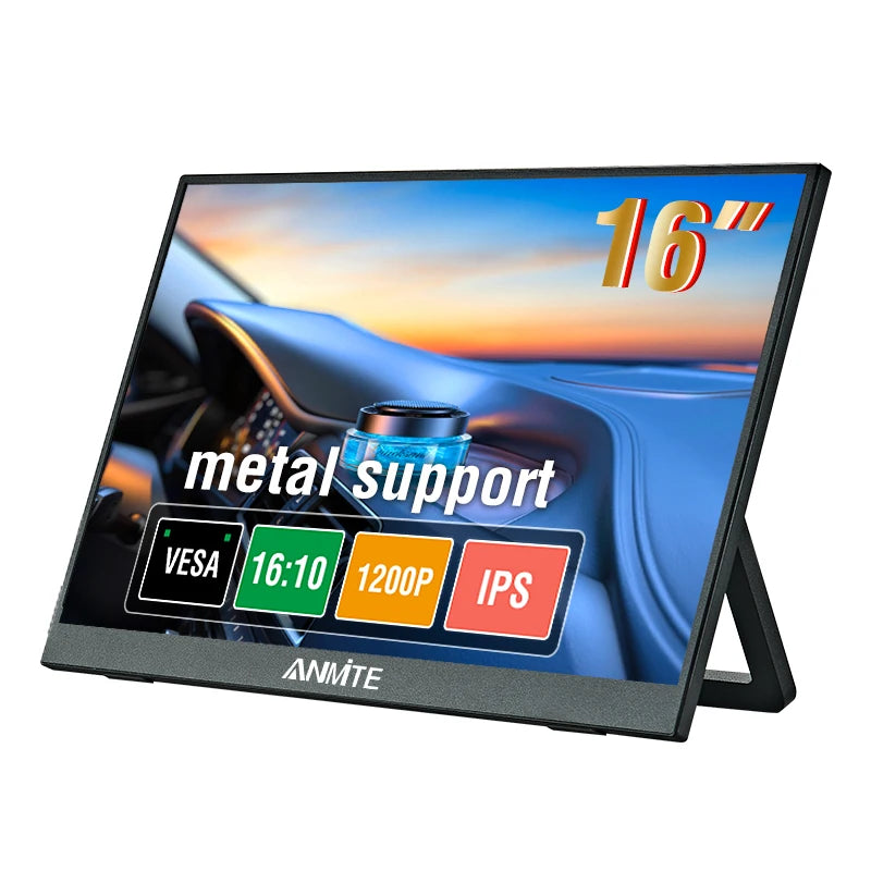 Anmite Portable Monitor 14"/16" – 1920x1200 IPS HDR10, Touch Screen, for Xbox/PS4/PS5/Switch/PC/Laptop