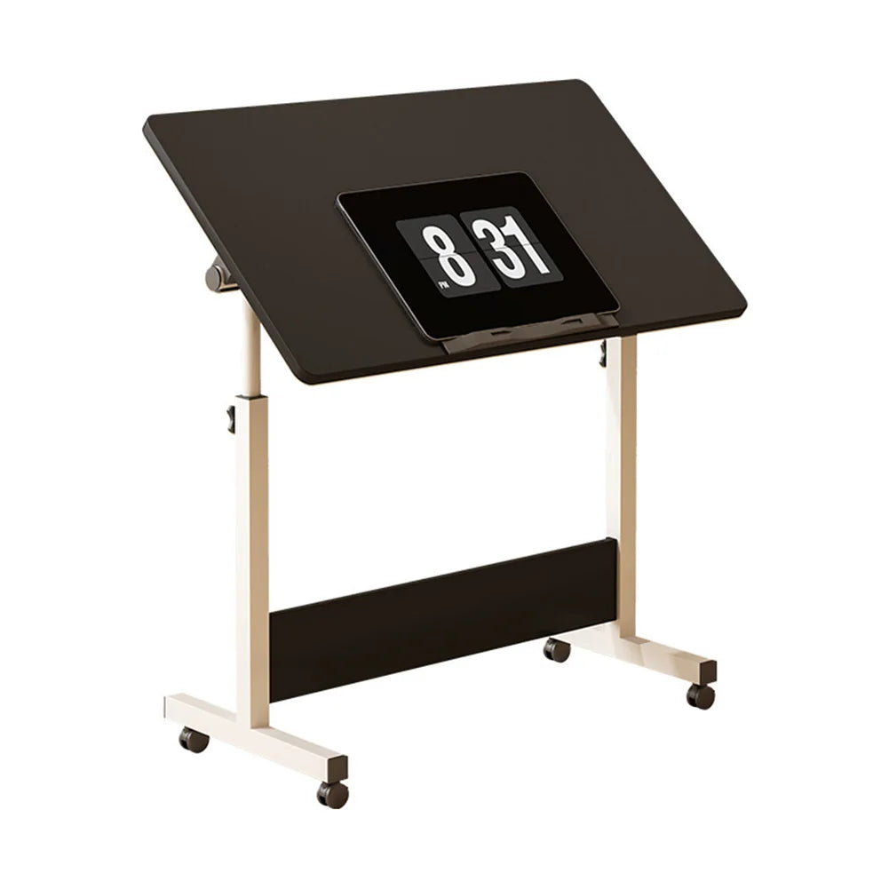 Mobile Standing Desk with Wheels – Adjustable Height 80x40cm Home Office Workstation