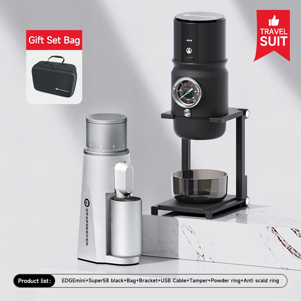 STARSEEKER EDGE Mini Portable Coffee Grinder – 38mm Cone Burr, Type-C
