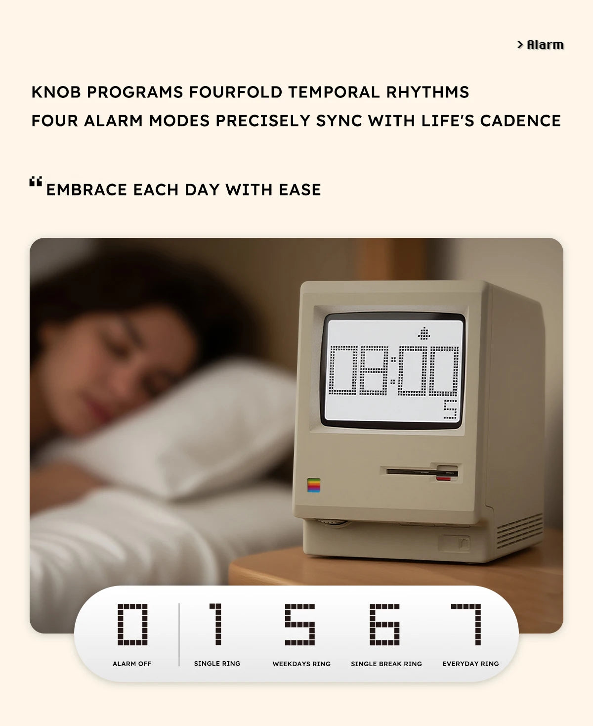 Retro Macintosh Alarm Clock – Classic Desktop Ornament with Digital Clock Design