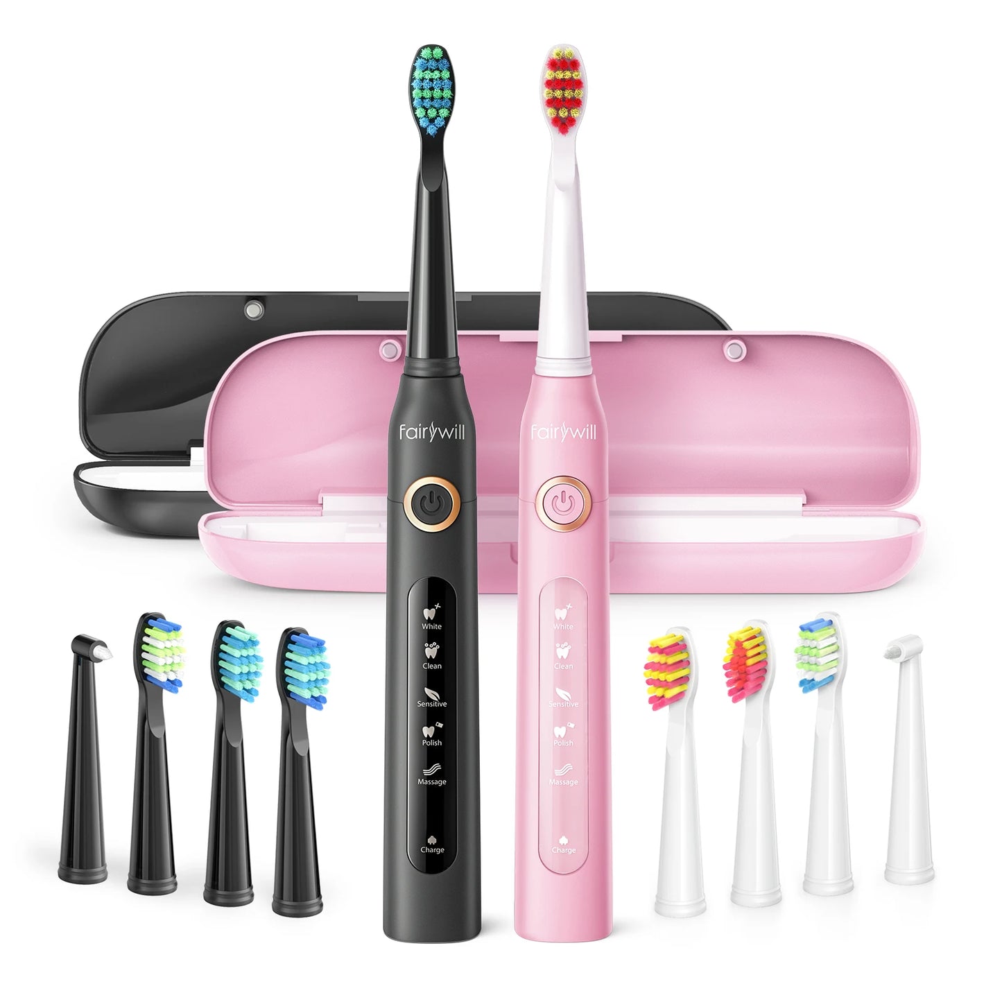 Fairywill FW-D7 Sonic Electric Toothbrush | 5 Modes | USB | Smart Timer | Travel Case