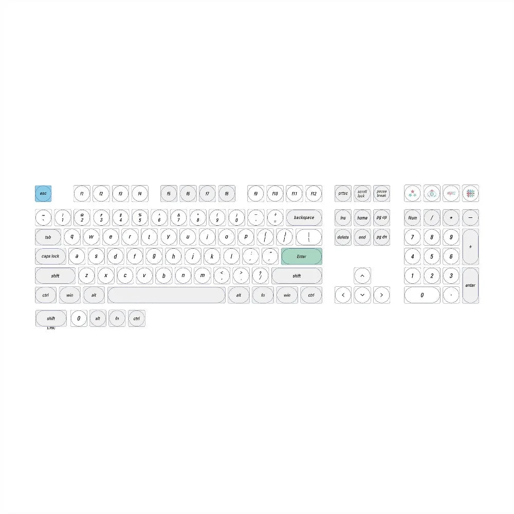 LCK Theme Low Profile PBT Keycap Set – Retro Gray, Custom Office & Gaming Keyboard Caps
