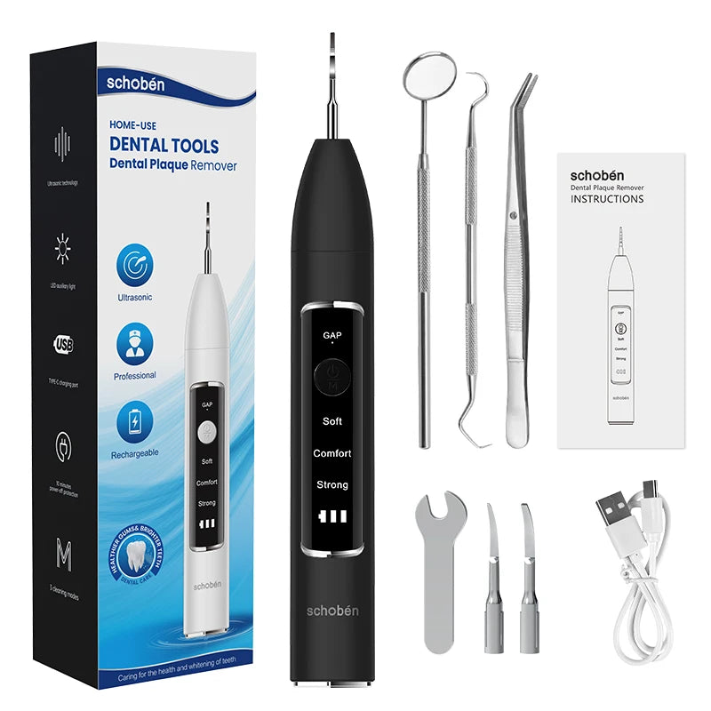 Schoben Ultrasonic Dental Scaler | Tartar & Plaque Remover | Electric Tooth Stone Cleaner