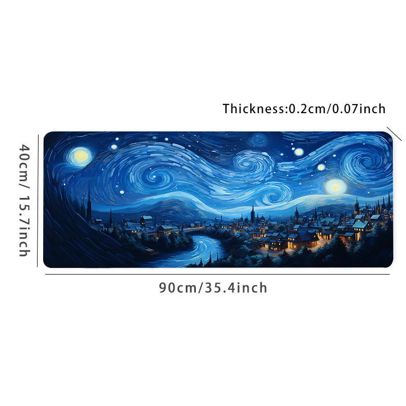 Night Starry Sky Galaxy Mouse Pad – Large Rubber Anti-Slip Gaming Deskmat, Keyboard Pad