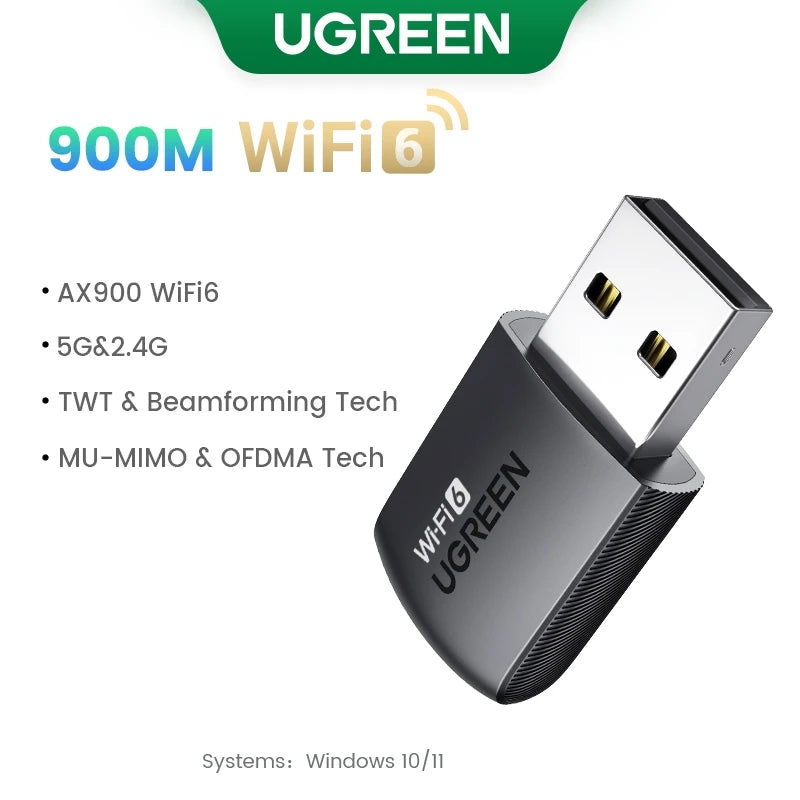 UGREEN USB WiFi Adapter | AX900 / AX1800 / AXE5400 | WiFi 6/6E | Dual Band 2.4GHz & 5GHz