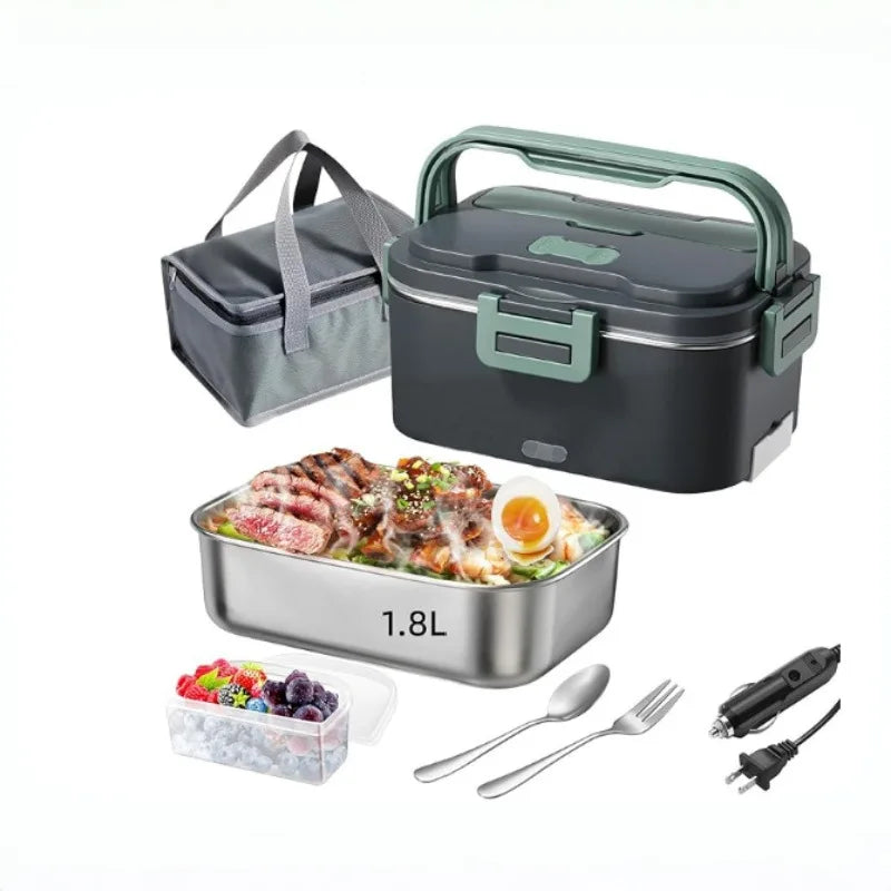 Electric Heated Lunch Box – 100W, 1.8L, 12V/24V/110V for Home, Car & Truck