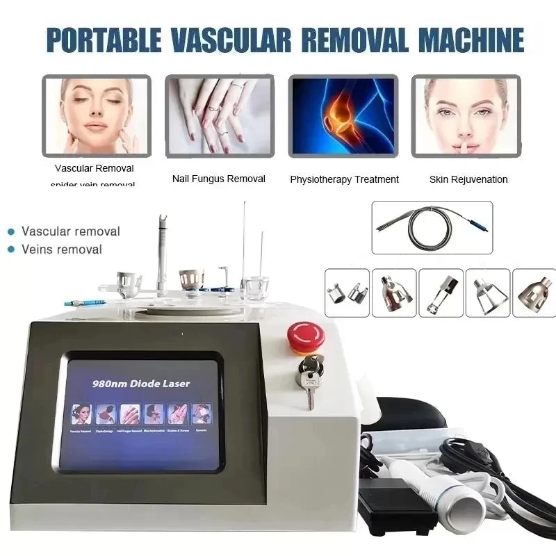 60W 980nm Diode Laser Machine – 6-in-1 Spider Vein & Nail Fungus Removal