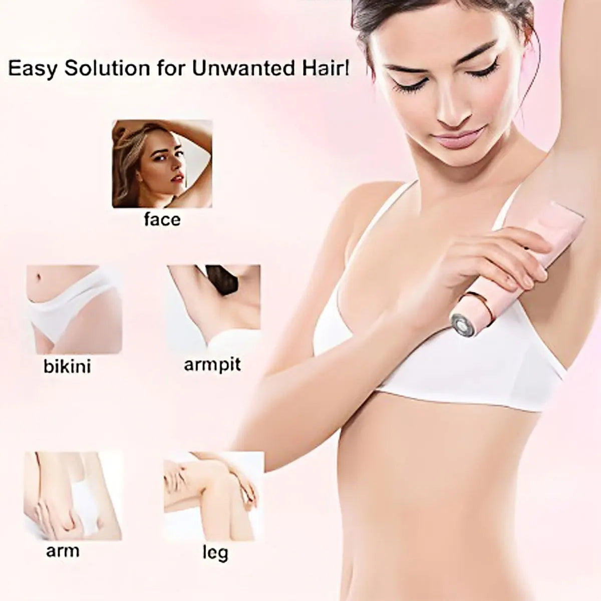 Dual-Head Rechargeable Electric Epilator for Women – Intimate Grooming, Body Hair Removal, Wet & Dry