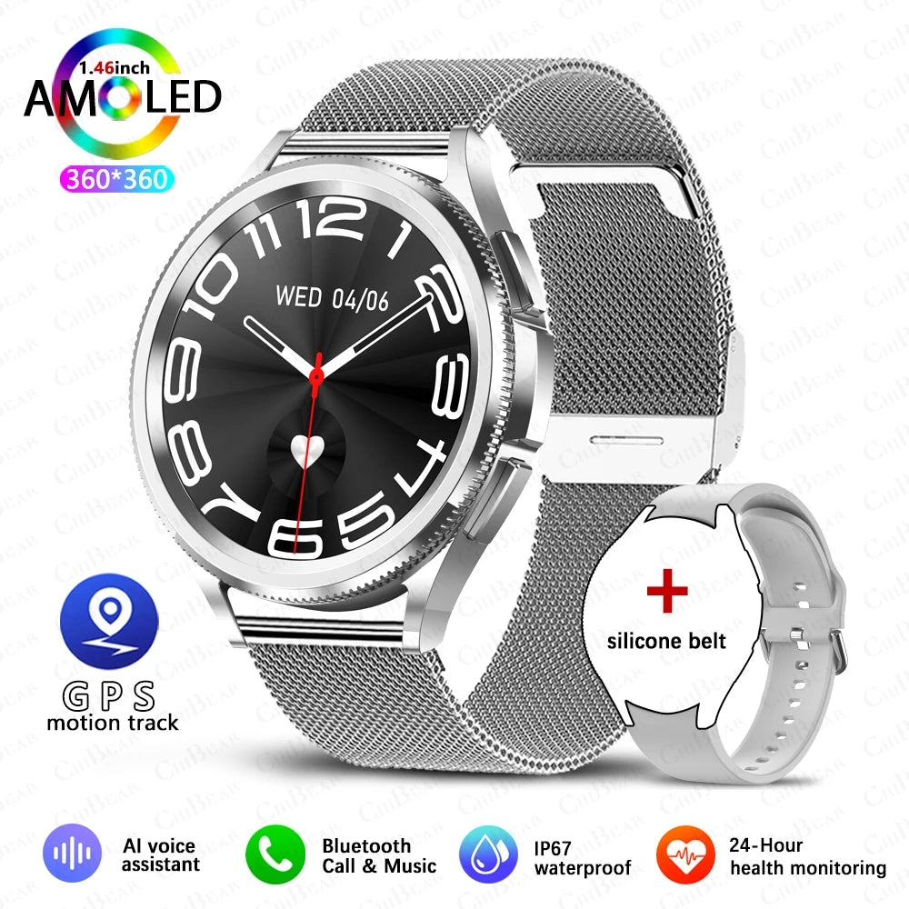 2025 Smart Watch 6 – AMOLED HD Screen, 100+ Sport Modes, IP68 Waterproof, Android & iOS