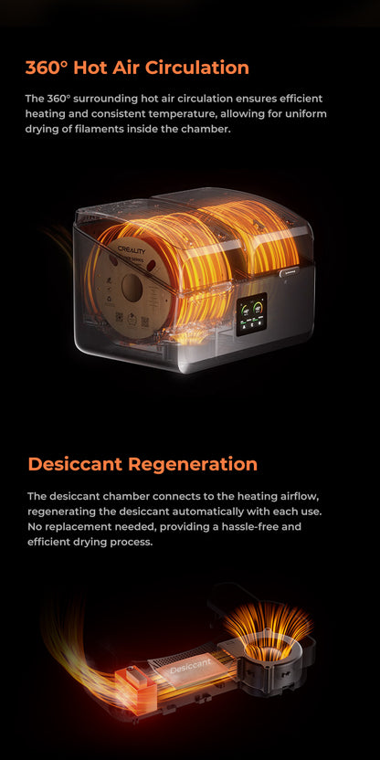 Creality Space Pi X4 Filament Dryer – Dual Chamber, Active Dehumidification