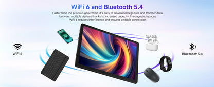 URAO Tablet 10.4" – Android 15, 20GB RAM, 64GB+1TB, WiFi 6, BT 5.4, Dual Camera, GMS