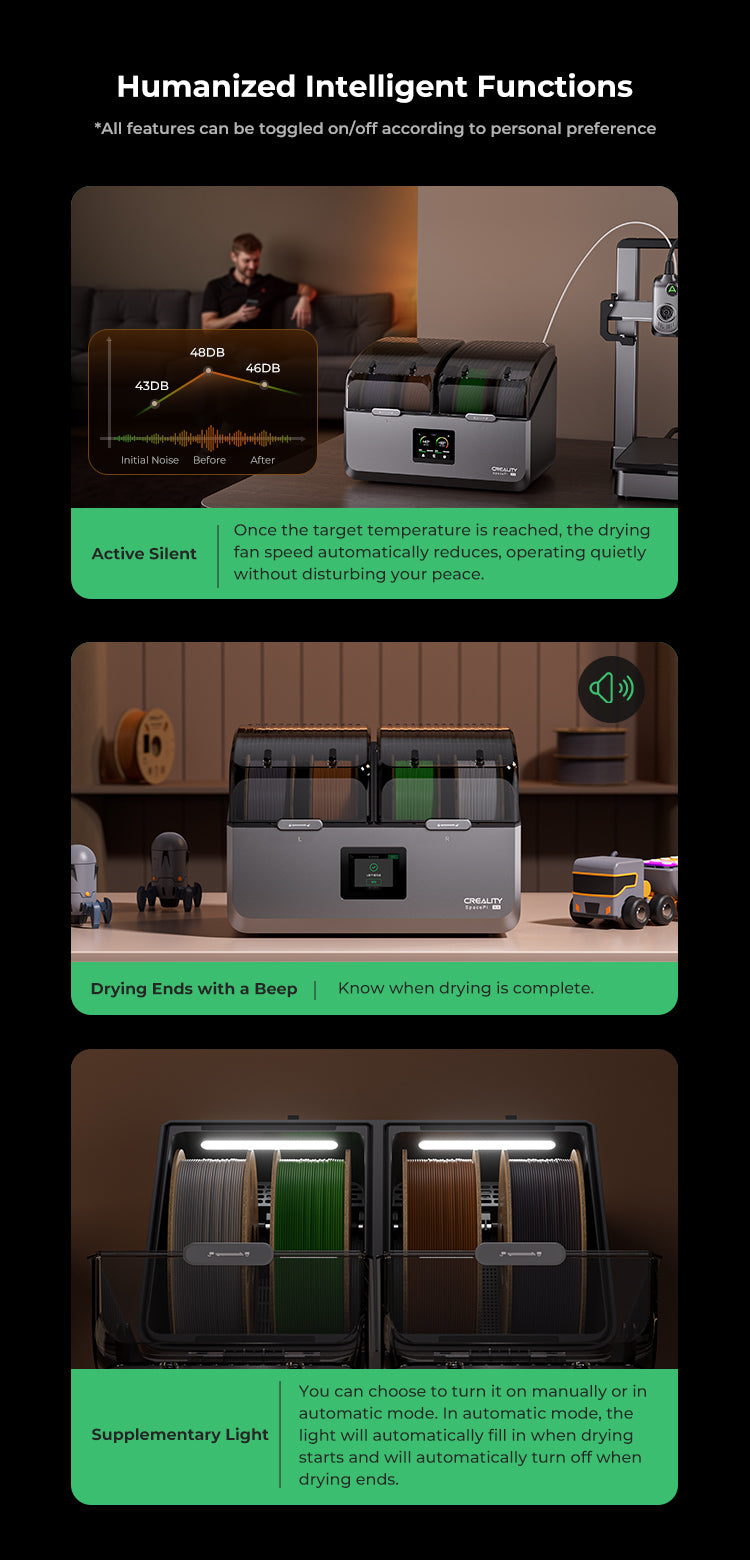 Creality Space Pi X4 Filament Dryer – Dual Chamber, Active Dehumidification