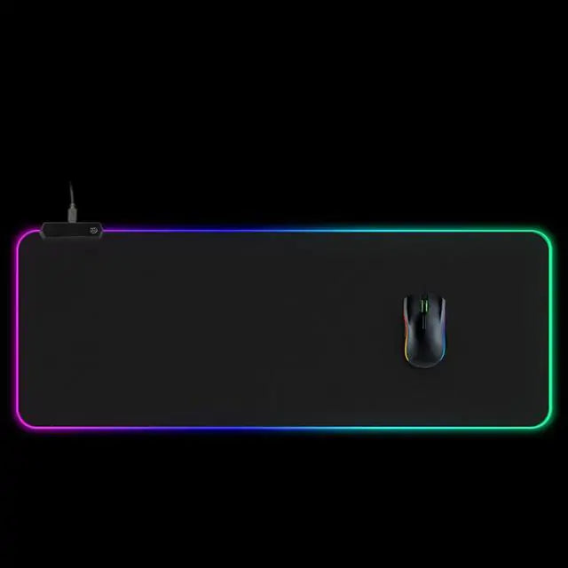 R.E.D. Shopping Symphony RGB luminous mouse pad with colorful lighting, smooth surface, and non-slip base for gaming and office use.