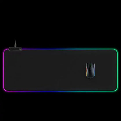 R.E.D. Shopping Symphony RGB luminous mouse pad with colorful lighting, smooth surface, and non-slip base for gaming and office use.
