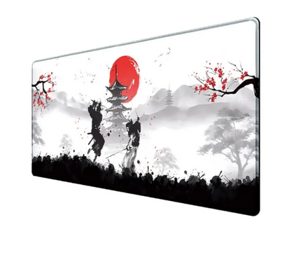 Samurai Edge gaming mouse pad by R.E.D. Shopping, large non-slip desk mat with detailed design and smooth surface for gaming and work.