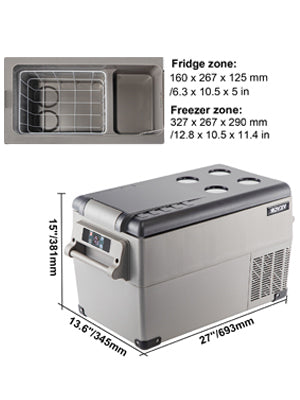 SucceBuy Portable Car Refrigerator 20L–55L | Compressor Cooler & Freezer | 12V/24V DC | Camping