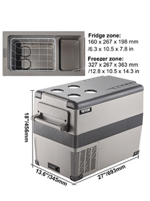 SucceBuy Portable Car Refrigerator 20L–55L | Compressor Cooler & Freezer | 12V/24V DC | Camping