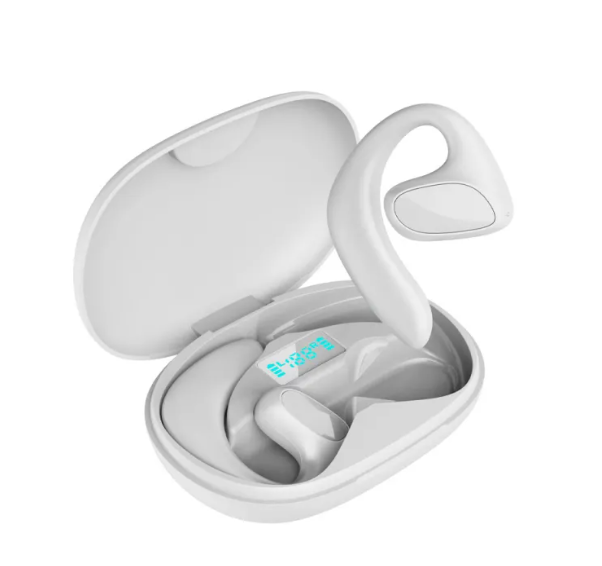 R.E.D. Shopping TransLingua Bluetooth smart translation headphones with over-ear design and digital display showing translation features.