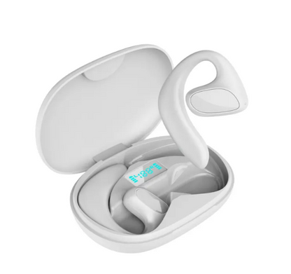 R.E.D. Shopping TransLingua Bluetooth smart translation headphones with over-ear design and digital display showing translation features.