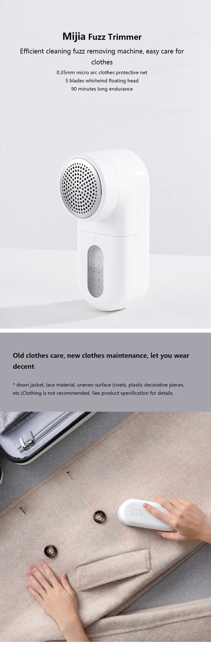 Xiaomi MIJIA Rechargeable Lint Remover – Portable Fabric Shaver for Clothes & Sweaters