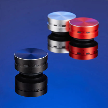 Red R.E.D. Shopping conduction speaker showing sleek design and control buttons on the front, perfect for portable audio.