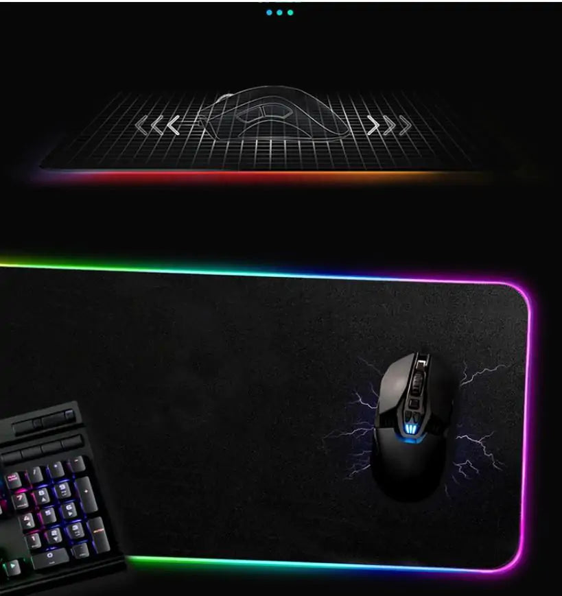 RGB luminous Symphony mouse pad by R.E.D. Shopping featuring colorful lighting and a smooth surface for computer use.