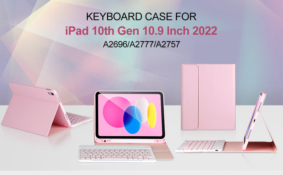 PULUZ Detachable Bluetooth Keyboard Case for iPad 10th Gen 10.9" & iPad 11" A16 2025 – with Pencil Holder