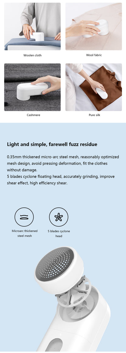 Xiaomi MIJIA Rechargeable Lint Remover – Portable Fabric Shaver for Clothes & Sweaters