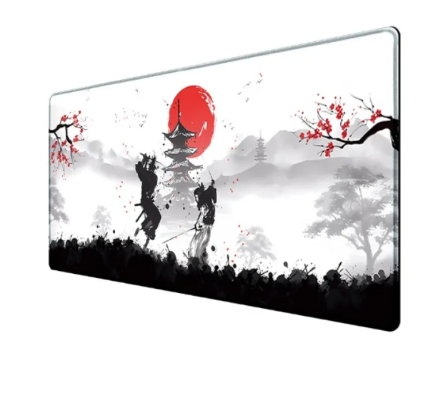 Large Samurai Edge gaming mouse pad by R.E.D. Shopping featuring a non-slip rubber base and detailed Samurai Edge design.