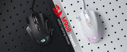 Redragon M908 RGB Gaming Mouse – 12400 DPI, 18 Programmable Buttons, USB Wired