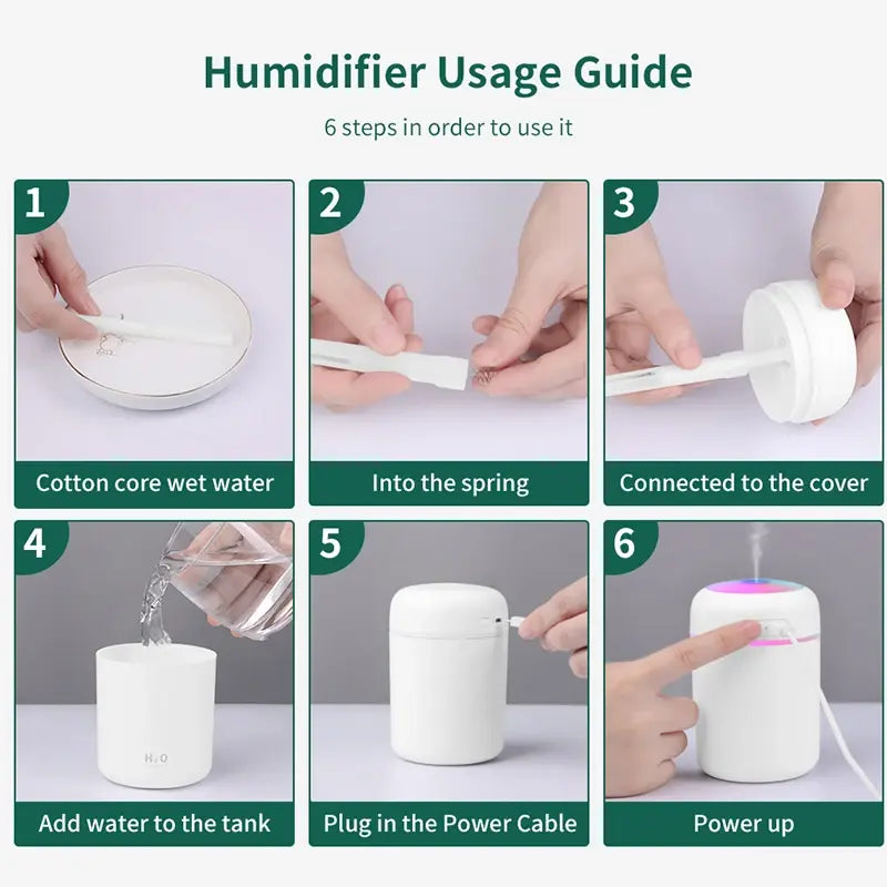 R.E.D. Shopping mini air humidifier with a compact design, white plastic body, and adjustable nozzle for home climate control.