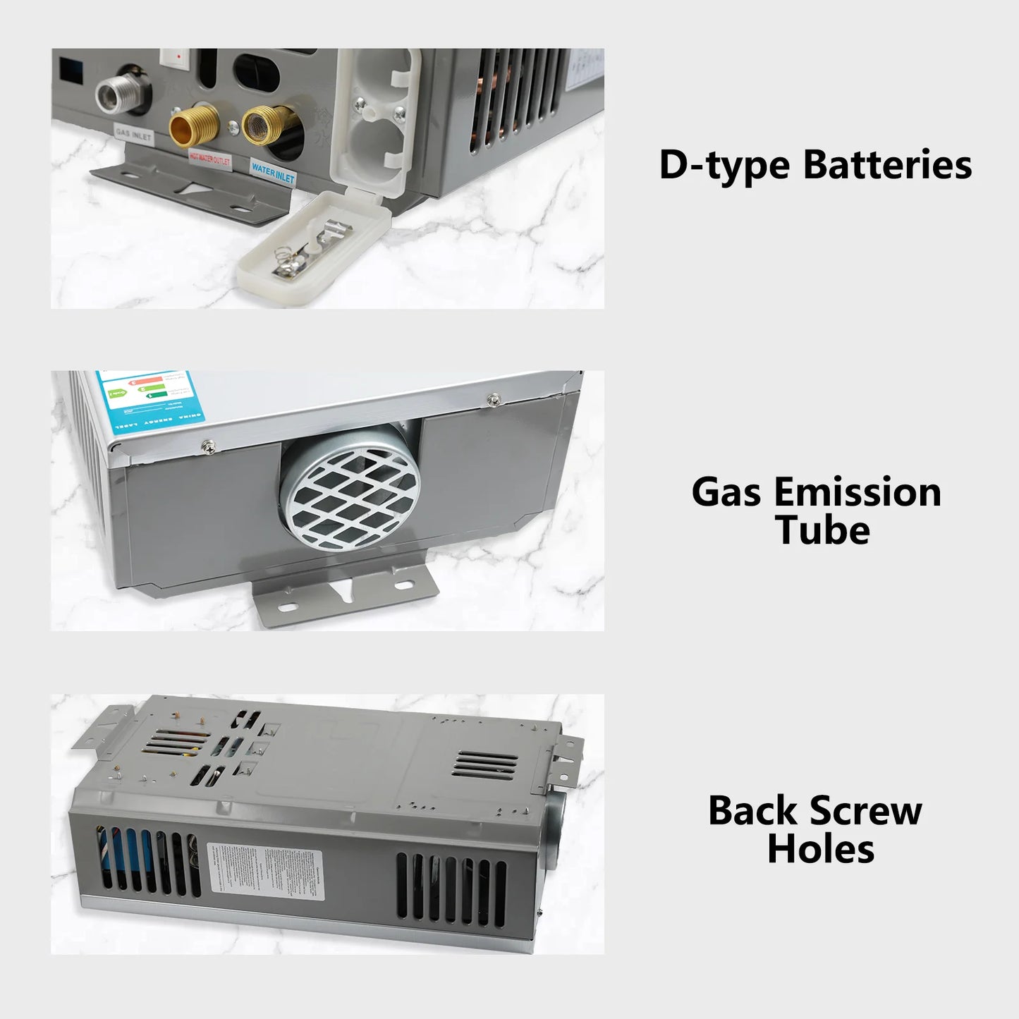 LPG Gas Water Heater 6L / 8L | Stainless Steel | Shower Kit | Camping & Home