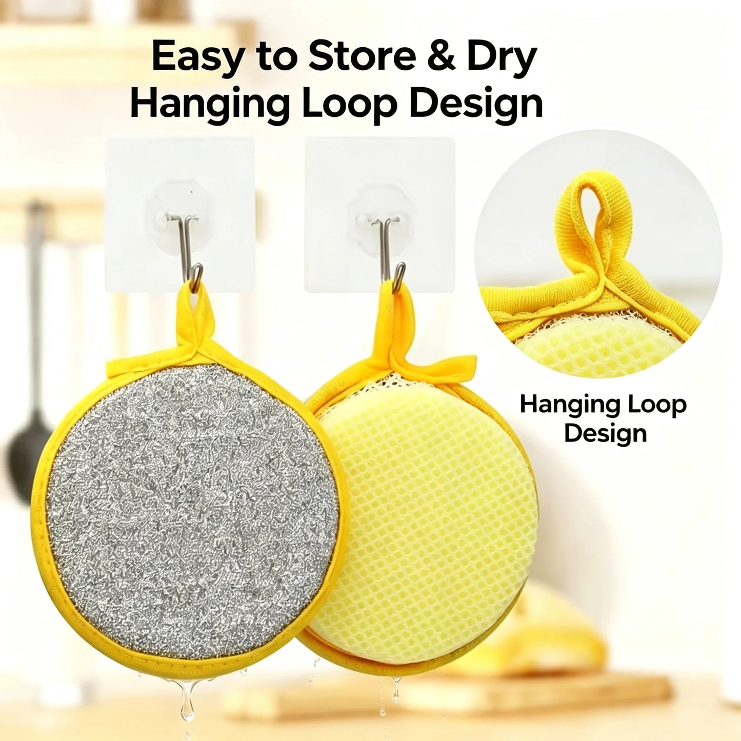 Dual-Sided Non-Scratch Kitchen Sponge Scrubber (10-Pack)