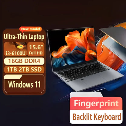 FUCHU 15.6" Laptop – Intel Core i3-6100U, 16GB DDR4, up to 2TB SSD, 90Hz FHD, Windows 11