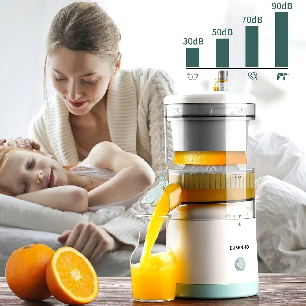 Rechargeable Electric Citrus Juicer – Portable USB Charging, Orange Lemon Grapefruit Squeezer with Cleaning Brush