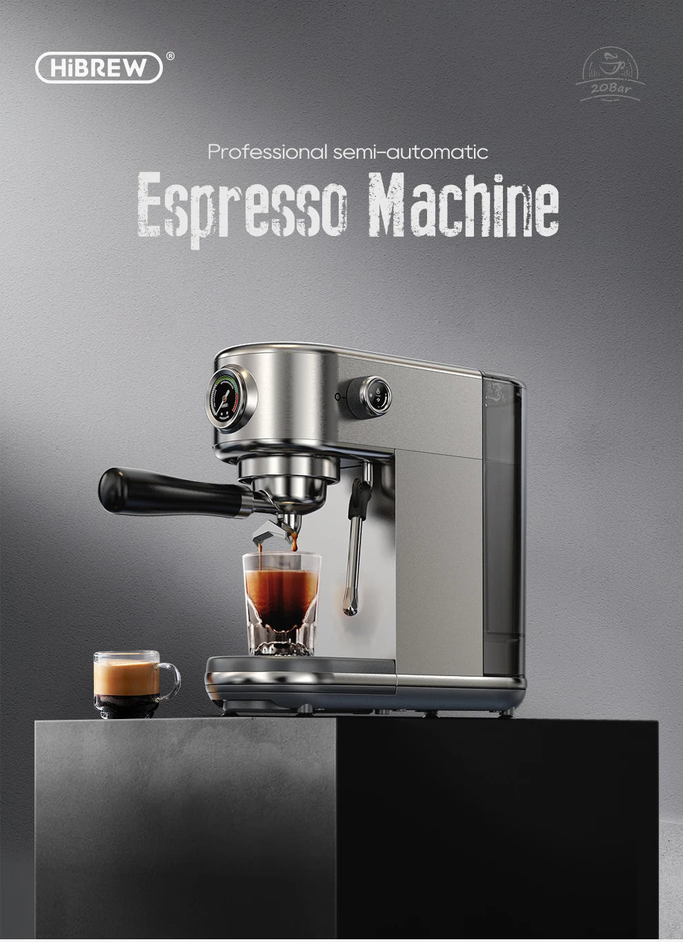 HiBREW H10B Fully Automatic Coffee Machine | Bean-to-Cup | Built-in Grinder | EU 220V