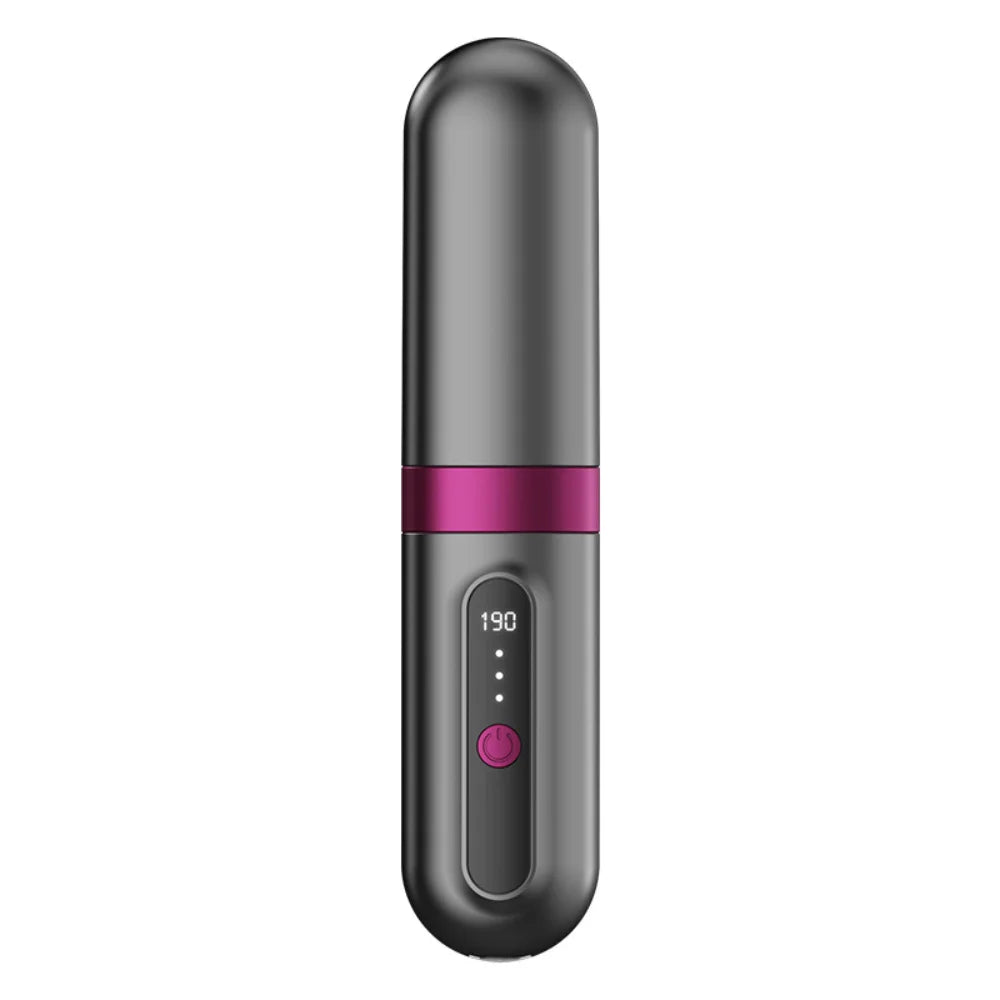 Portable cordless electric ceramic hair straightener brush by R.E.D. Shopping, showing its sleek design and heating plates for styling.