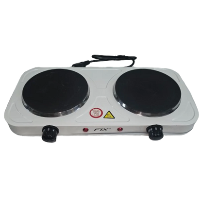 Portable Electric Cooktop 2 Burners | Disc Stove | 110V | White & Black