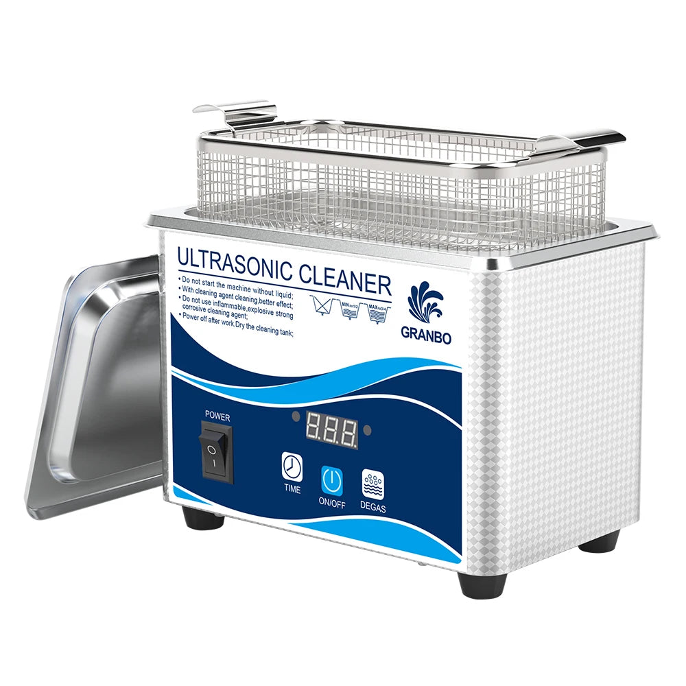 800ml Ultrasonic Cleaner 60W | EU Plug | Degas | 110V-220V | Watches & Jewelry