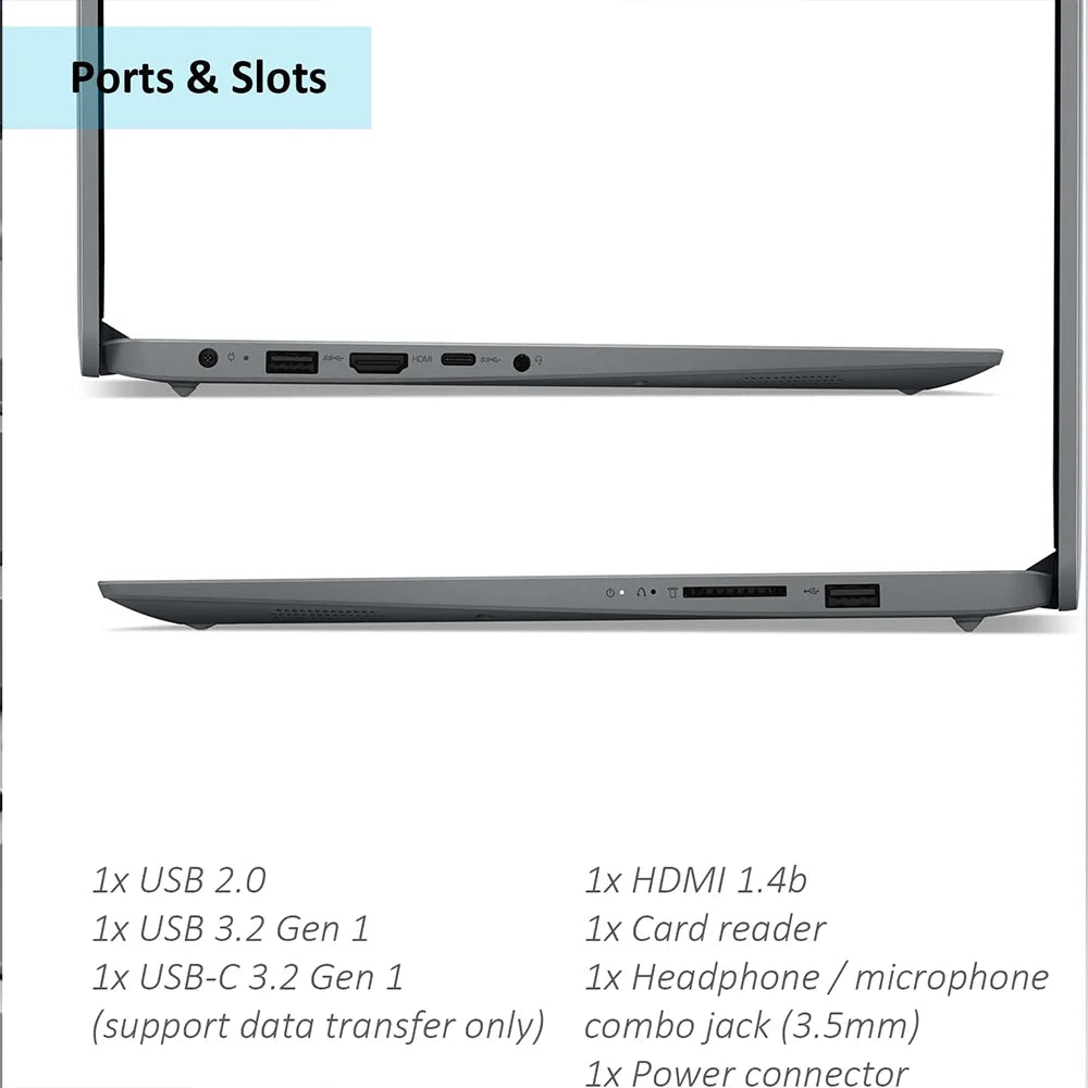 Lenovo IdeaPad 1i 15.6" Business Laptop – Intel Celeron N4500, up to 20GB RAM, up to 640GB Storage, WiFi 6, 1-Year Office 365