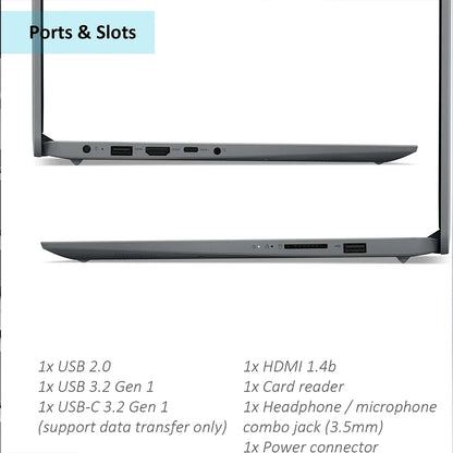 Lenovo IdeaPad 1i 15.6" Business Laptop – Intel Celeron N4500, up to 20GB RAM, up to 640GB Storage, WiFi 6, 1-Year Office 365