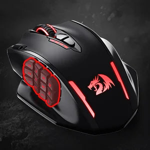 Redragon M913 Wireless Gaming Mouse – 16000 DPI, 16 Buttons, RGB, 2.4GHz (Black/White)
