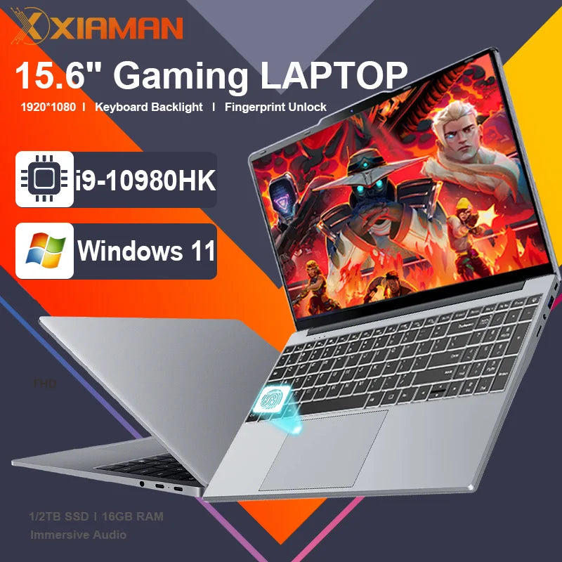 15.6" Gaming Laptop – Intel Core i9 10980HK, 16GB RAM, up to 2TB SSD, Windows 11