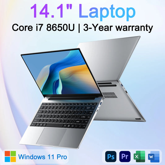 Yepo 14.1" Ultra Slim Laptop – Intel Core i7-8650U, 16/32GB DDR4, up to 2TB SSD, Windows 11 Pro