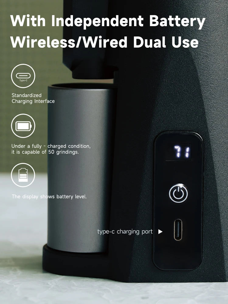 STARSEEKER EDGE Mini Portable Electric Coffee Grinder – 38mm Cone Burr
