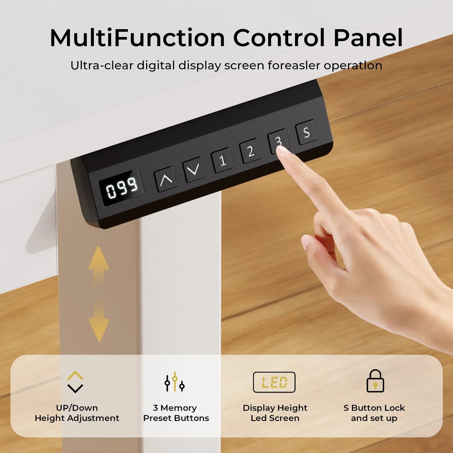 Electric Standing Desk with Drawers – Height Adjustable Ergonomic Home Office Desk