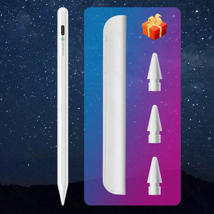 GOOJODOQ Bluetooth Stylus Pen for iPad | Apple Pencil 1 & 2 Compatible | Pro 11/12.9, Air 4/5, 2018–2023 | White / With Cover