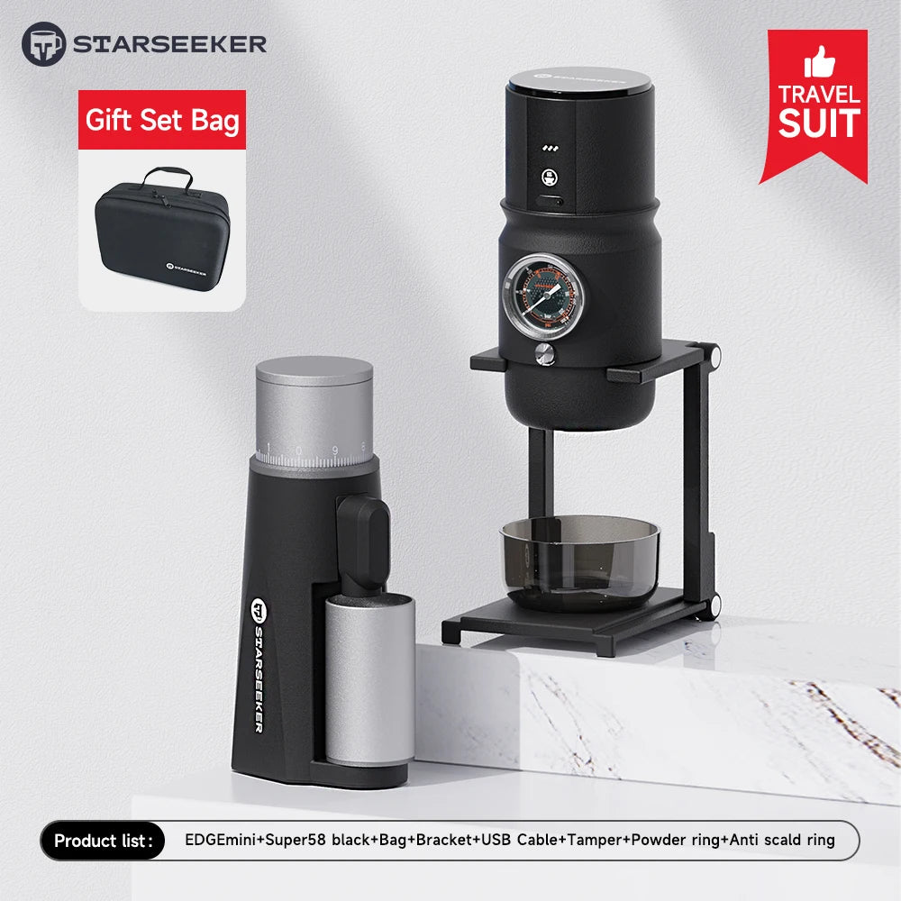 STARSEEKER EDGE Mini Portable Electric Coffee Grinder | 38mm Cone Burr | Stepless Grind | Type-C | Travel Suit