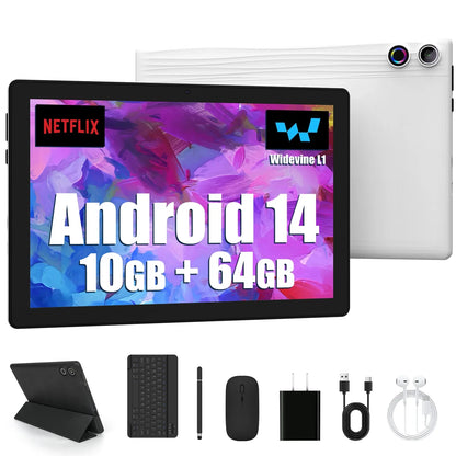 URAO 2026 Android 15 Tablet 10" – 20GB RAM, 64GB+1TB, Widevine L1, Bundle with Keyboard & Stylus