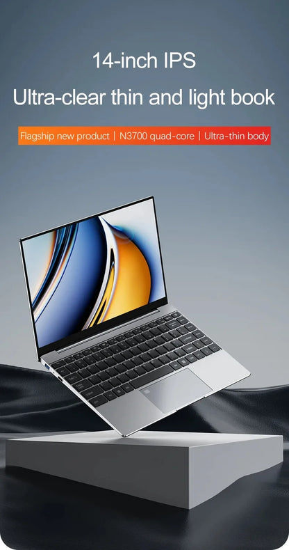 Ultra Slim 14.1" Laptop – Intel N3700, Up to 16GB RAM, Up to 2TB SSD, Win 11
